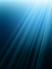 Rays of light under water. Sea vector background.