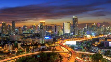 Bangkok city view with expressway.