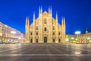 Fototapeta na wymiar The Duomo of Milan Cathedral in Milan, Italy