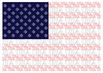 United States of America Text Flag