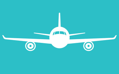 airplane icon. Front view flying aircraft