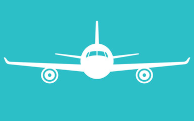 airplane icon. Front view flying aircraft