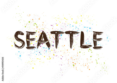 "Seattle city typography lettering design." Stock image and royalty ...