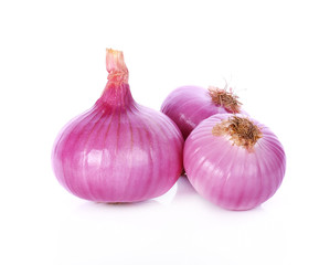 Red onion isolated on white background