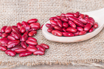 Red bean on white background