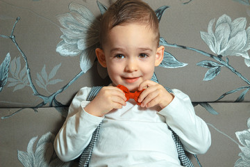 portrait of little boy with bowtie