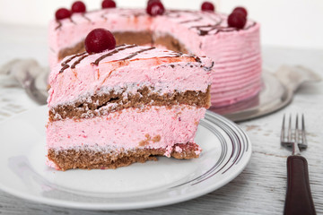 Cherry Cake Slice
