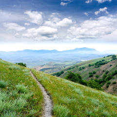 Fototapeta premium pathway on mountain's slope