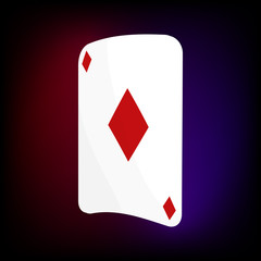 Ace of diamonds card icon in cartoon style for any design