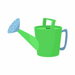 Green watering icon in cartoon style on a white background