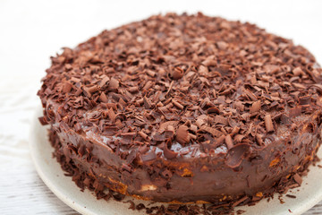 Chocolate cake with fresh banana