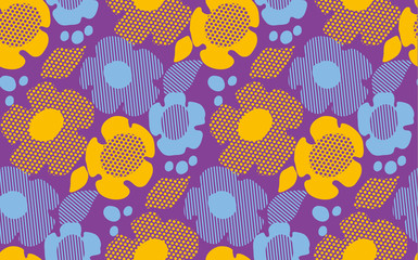 Obrazy  streszczenie lato kwiatowy wzór na fioletowym tle. ilustracja wektorowa