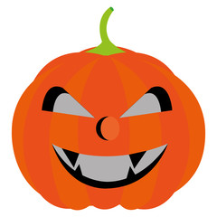 Halloween pumpkin cartoon isolated on white background, vector illustration