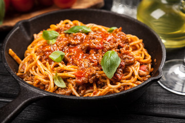 Traditional spaghetti bolognese
