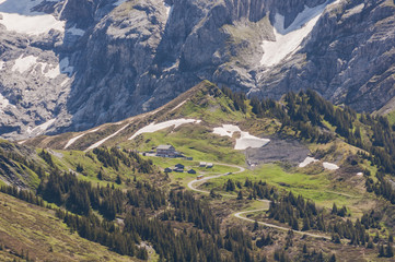 Grindelwald, Berner Oberland, Grosse Scheidegg, Bergstrasse, Berghaus, Alpen, Wetterhorn, Wanderweg, Höhenweg, First,  Schweizer Berge, Sommer, Schweiz