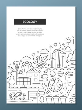 Ecology - line design brochure poster template A4