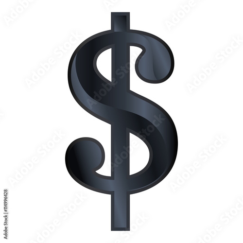 "Money black symbol isolated over white background, vector illustration