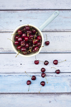 Cherries in a saucepan