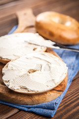 Bagels with cream cheese