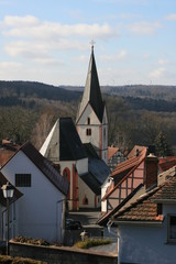 Fototapeta na wymiar Evangelische Kirche in Homberg/Ohm 