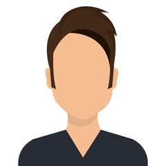 Young male profile avatar isolated on white background, vector illustration.