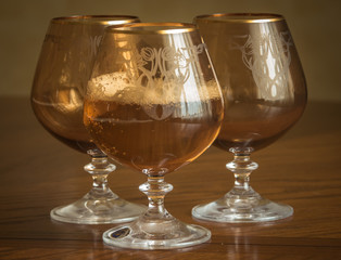 glass of champagne on a table