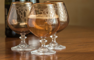 glass of champagne on a table