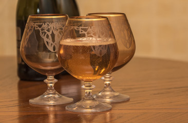 glass of champagne on a table