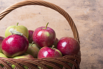 apples in a wicker basket
