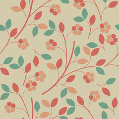 Beautiful seamless pattern with summer flowers
