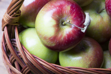 apples in a wicker basket
