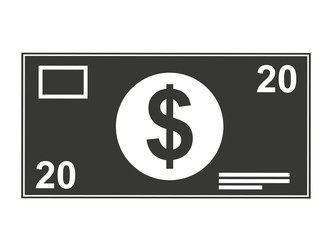 dollar bill isolated icon design