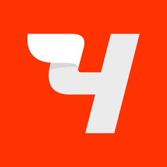 Fast speed sport number four logo.