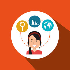 person with set business icon design, vector illustration  graphic 