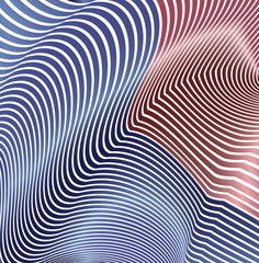 Abstract curved lines in the form of waves. Modern background. Relief color zigzags.