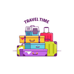 Illustration lot of baggage