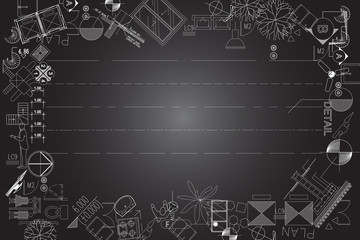 architecture drawing frame background vector
