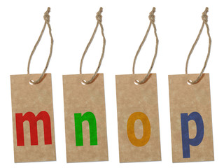 colorful english alphabet in small letter isolated on white back