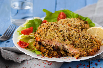 Salmone gratinato al forno