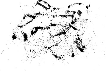 Fototapeta na wymiar Black silhouette spot with droplets, smudges, stains, splashes.