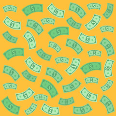 Money seamless background. Vector flat cartoon illustration