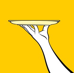 Hand holding empty dish