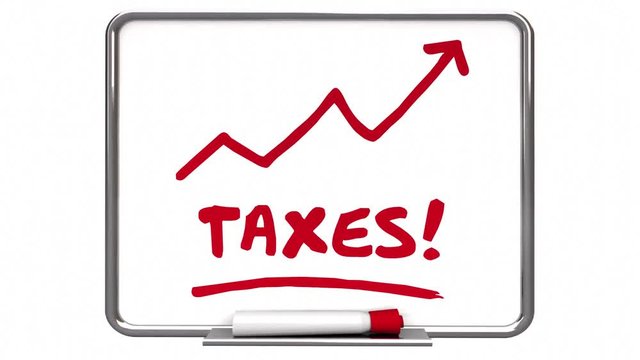 Taxes Rising Arrow Up IRS More Taxation 3d Animation