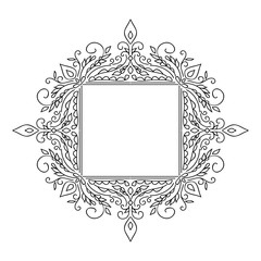 Vintage calligraphic floral frame.