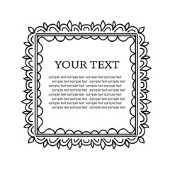 Vintage calligraphic floral frame.