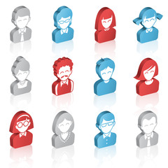 Vector Cartoon 3D Avatars Concept