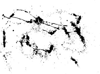 Black silhouette spot with droplets, smudges, stains, splashes.