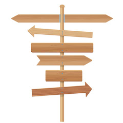 wooden signpost vector illustration isolated on a white background