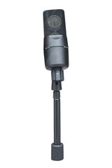 Black microphone isolated on white background