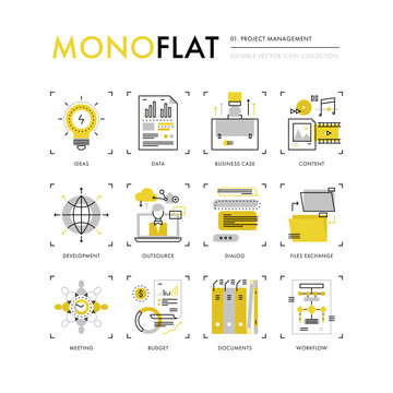 Project Management Monoflat Icons